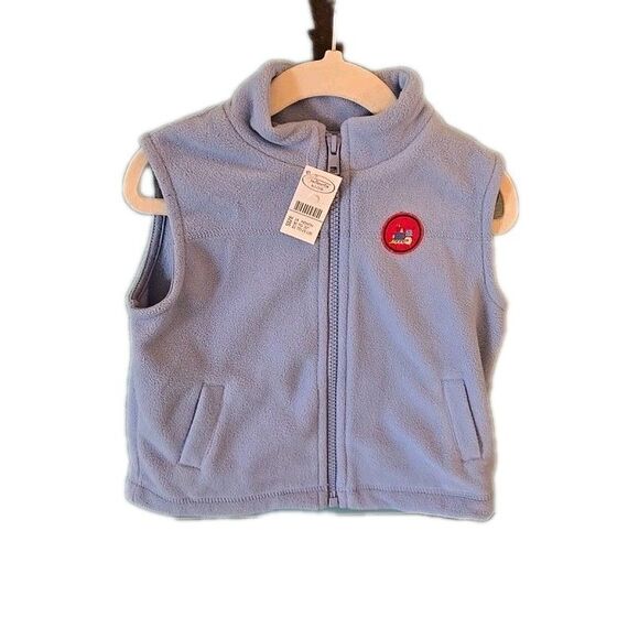 NWT Boys Talbots Fleece Vest Blue Size 18 Months Full Zip w Pockets Embroidered - Picture 1 of 9